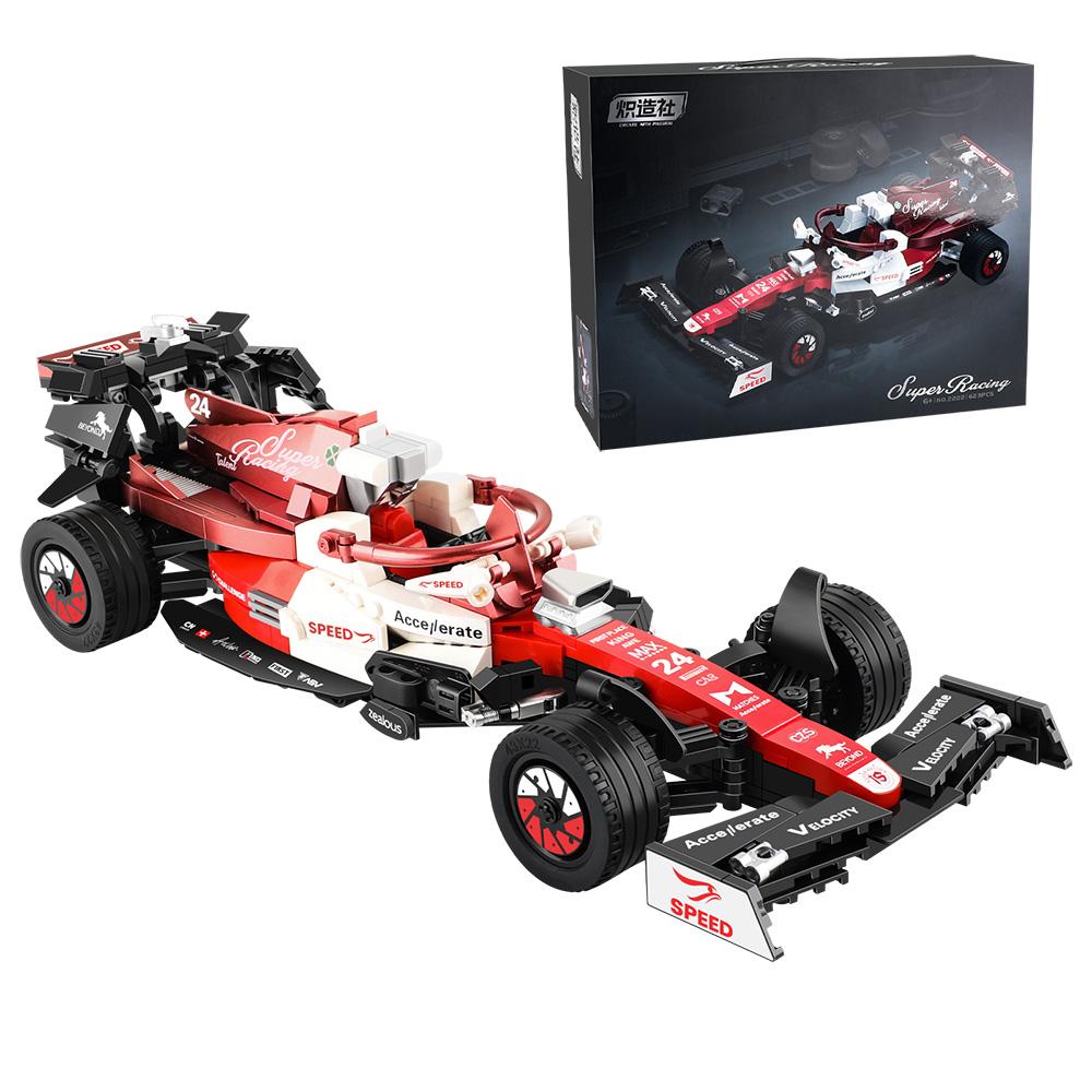 Non-Toxic 623Pcs 1:24 Technical Famous F1 Race Cars Building Moc Building Blocks City Vehicle Cool Model Car Kits Toy Holiday Adult Gifts