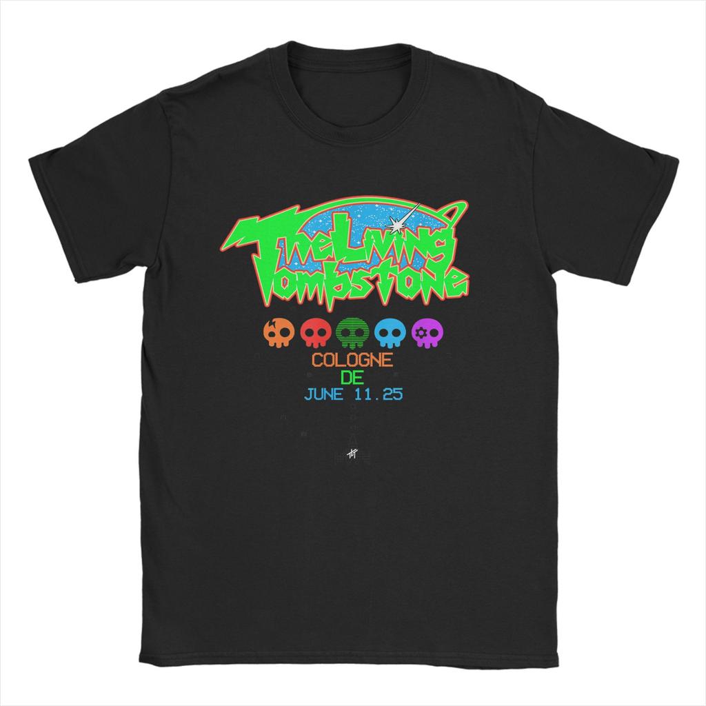 The Living Tombstone World Tour T Shirt Men Pure Cotton Funny T-Shirt O Neck Rock Tees Short Sleeve Clothes Plus Size
