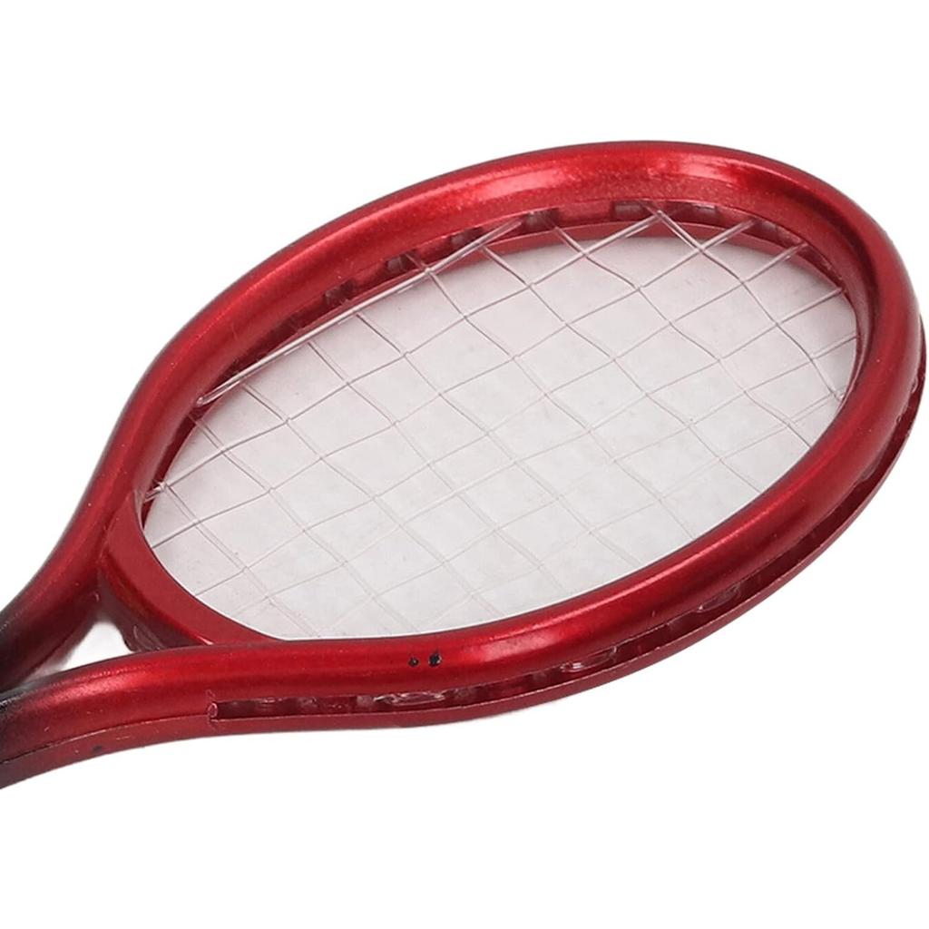 Doll Tennis Racket 1/12 Scale Home Decor Perfect Details Miniature Tennis Racket with Storage Bag for Kids