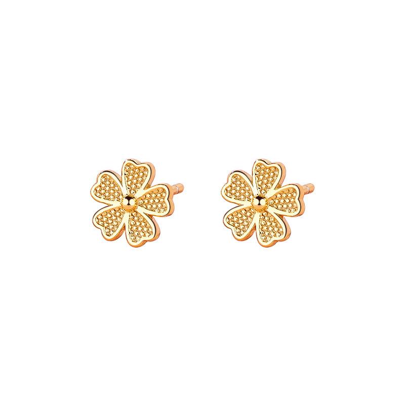Small Fresh Heart-shaped Flower Earrings for Women