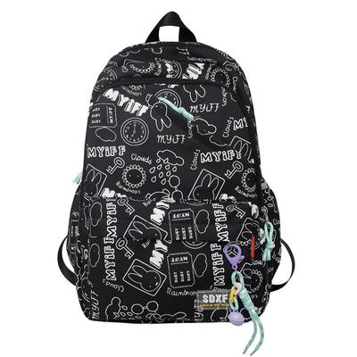 New Cute Doodle Street Boys Girls Backpack College Bag Outdoor Casual Fashion Sports  Rucksack Men Women