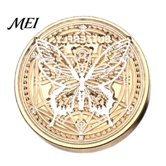Gift Package Seal Brass Wax Stamp Head, Vintage European Embossed Relief Engraved Wedding Invitation Sealing Head for Envelope Journal Wrapping Retro