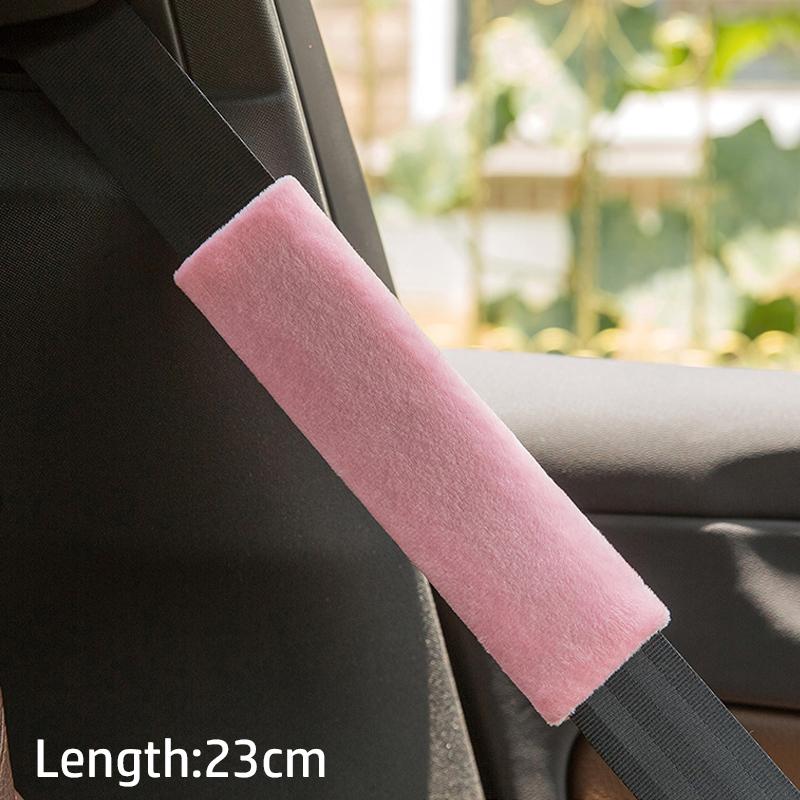 Universal Car Seat Belt Cover Plush Cute Cartoon Car Safety Belt Cover Shoulder Pad For Kids Adults Car Interior Accessories