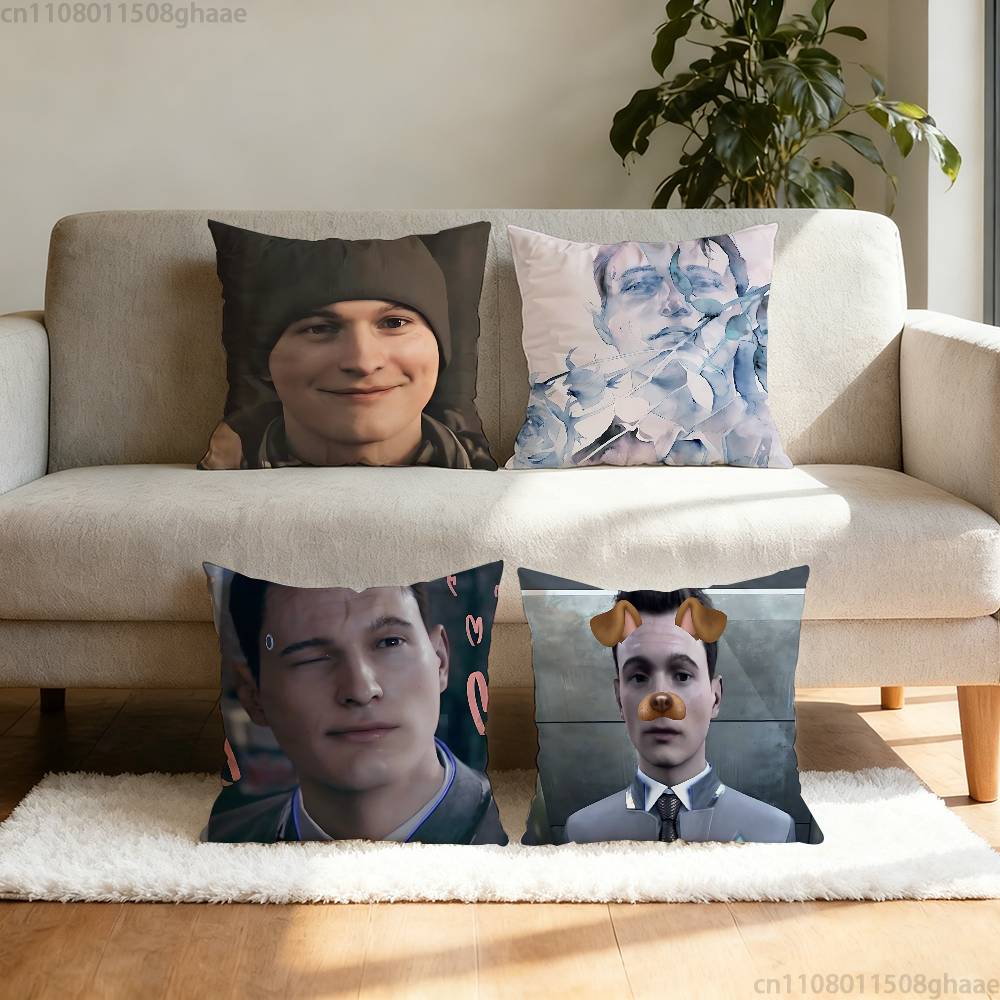 DDetroit Become Human Game Pillow Case Sofa Living Room Bedroom Headboard Backrest Cushion Square Cushion Nap Time