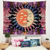 VIKAMA Boho Sun Moon Tapestry Vintage Floral Celestial Wall Hanging Aesthetic Bohemian Room Decor for Bedroom