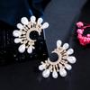 CMM Party Jewelry Elegant Gold Color Cubic Zirconia Stud Earrings