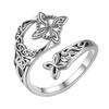 Women Witches Knot Ring Silver Color Adjustable Thumb Open Rings Irregular Geometric for Wife Girls Trendy Jewelry