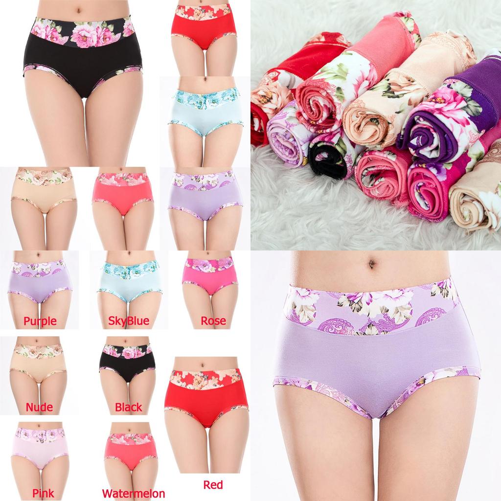 Women Sexy Underwear Modal Panties Floral Underpant Elegant Boyshort Briefs For Comfort