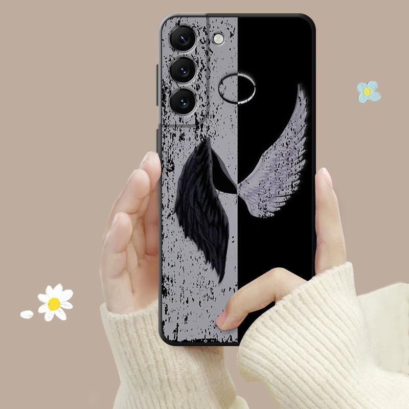 Telefon Shell Für Samsung Galaxy S23 S22 S21 S20 Fe Ultra S10 S9 S8 Plus Hinweis 20ultra 10plus Fall Abdeckung mädchen Engel Und Dämon Flügel