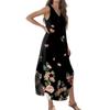 Women's 2024 Summer Casual Loose Sundress Long Dress Floral Print Sleeveless V Neck Split Tshirt Maxi Dresses