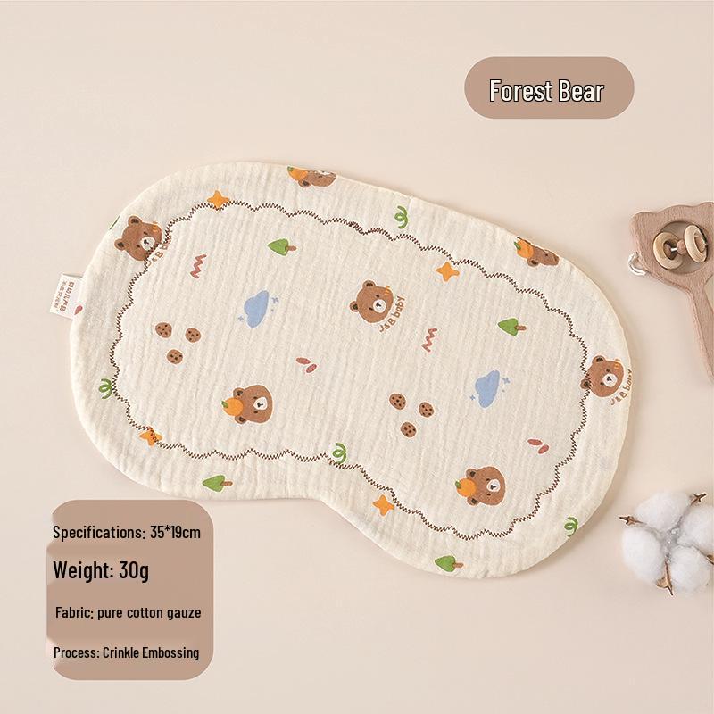 Cloud-Shaped Newborn Pillow, Ten-Layer Cotton Gauze, Baby Flat Pillow and Burp Cloth, Customizable Logo