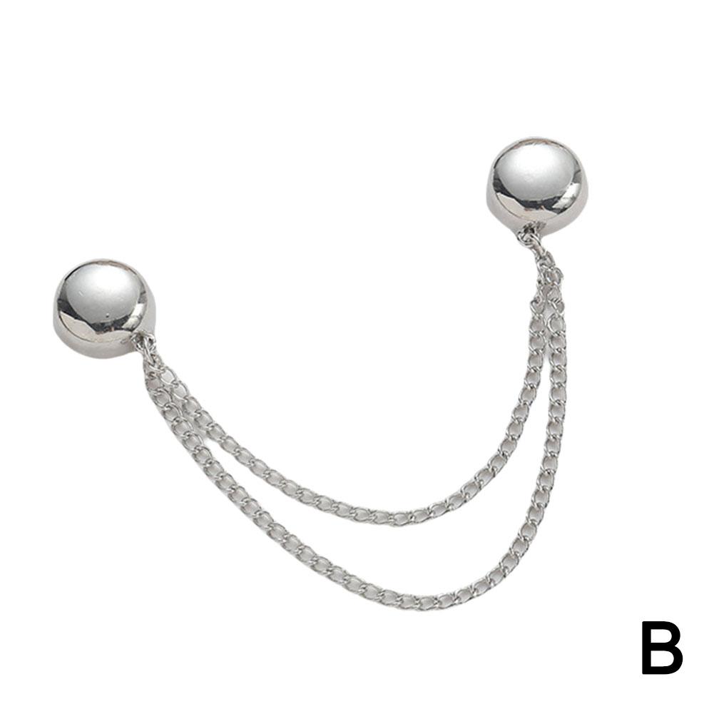 

Простая многофункциональная магнитная клипса для одежды с цепочкой, металлическая клипса-пуговица, для фиксации одежды, шарфа, штанин, манжет, магнитная булавка