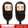 Men's Beard Model Head with Human Hair for Styling, Perming, and Dyeing - Perfect for Apprentice Practice in Barbershops.