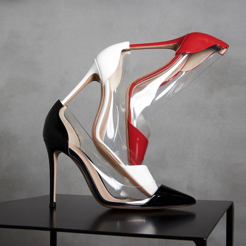 Fashion Pvc Pointed-Toe High Heels For Women 2025 New Style Slender Heels Elegant And Versatile French Autumn Single Shoes For Socialite