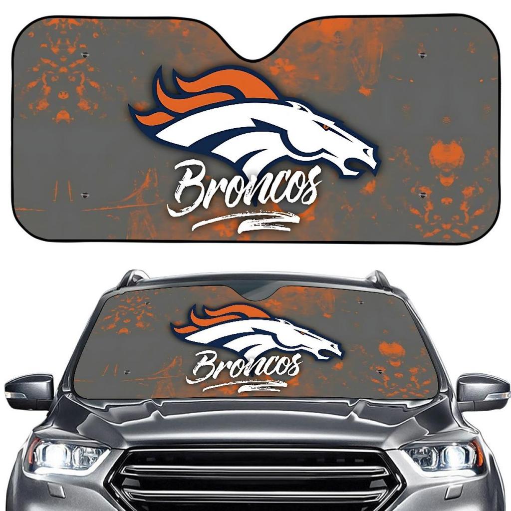 Denver Broncos Custom Sunshade with Suction Cups - Team Pattern Design