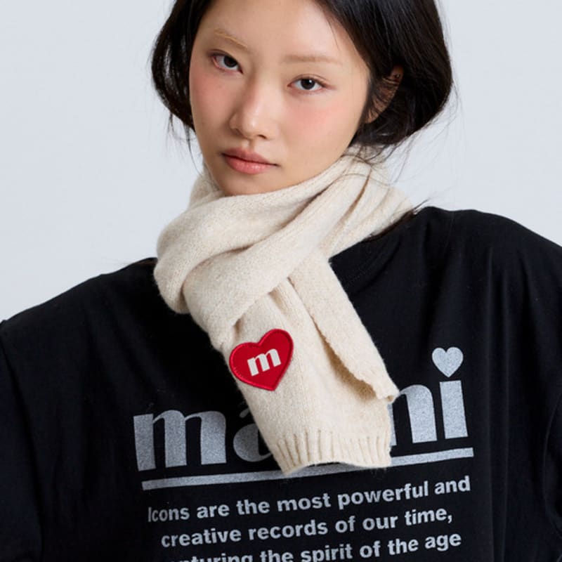 Macni LOVE M KNIT MUFFLER IVORY