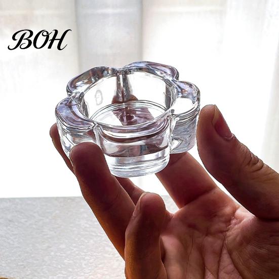 Small Glass Candle Holder Flower Tealight Holder, Plum Blossom for Home Party Decor, Wedding Table Centerpiece Compact