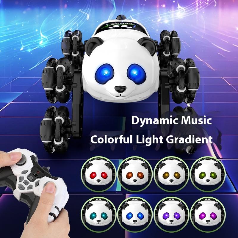 Remote Control Gesture-sensing Eight-wheel Drive Mechanical Stunt Panda Car 2.4GHZ Swing Arm Climbing Drifting Toy