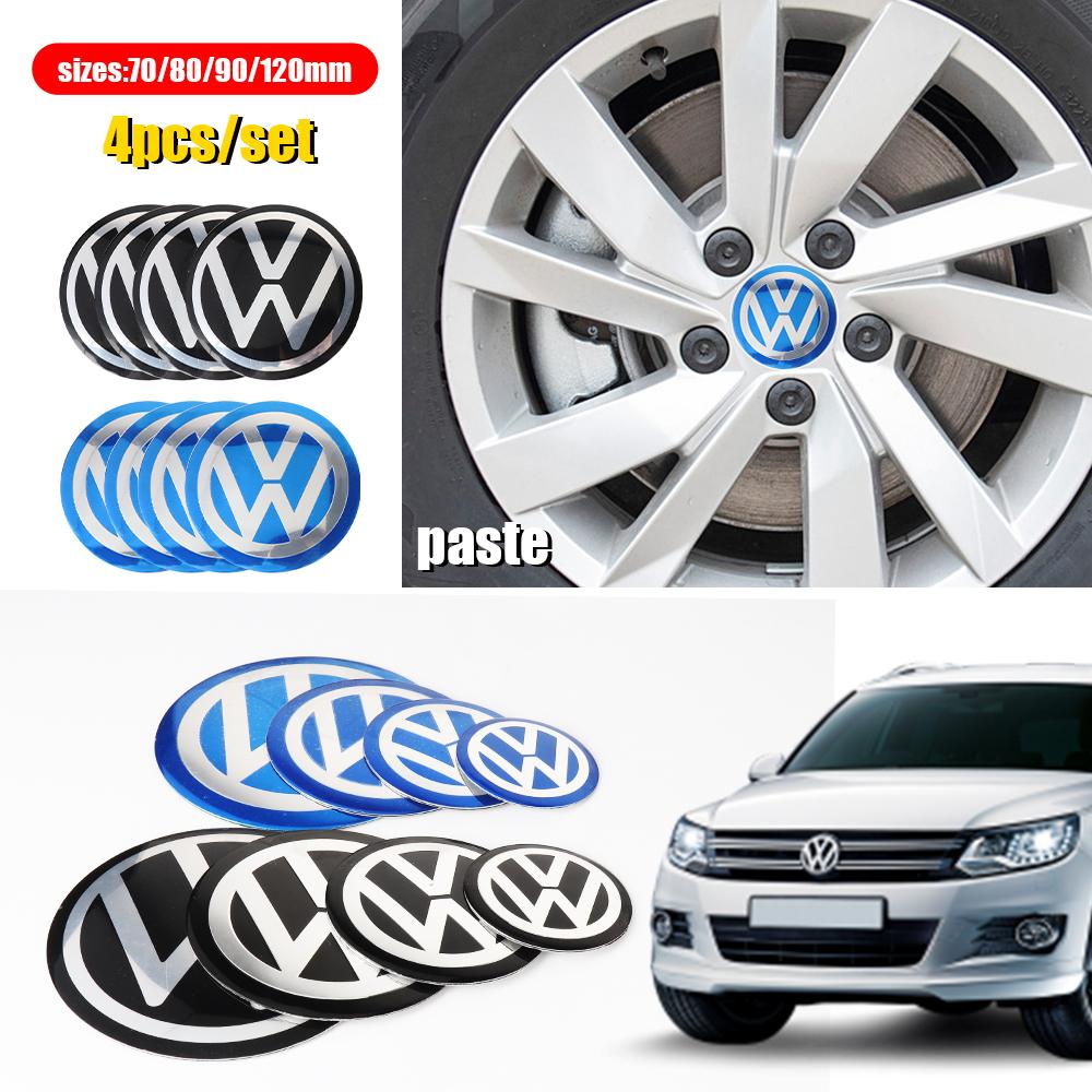 4PCS Volkswagen Emblem Car Wheel Hub Cap Stickers 70/80/90/100/120mm Badge Accessories Cover For VW Golf MK6 Golf Sportvan Polo cq1