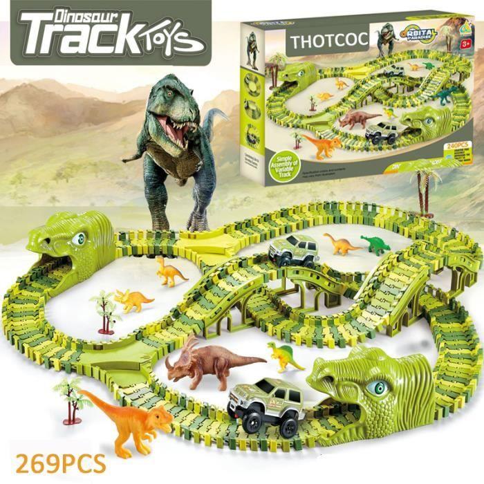 

Circuit Voiture Dinosaures THOTCOC - Jouet de construction pour enfant de 3 ans et plus - 269 pièces