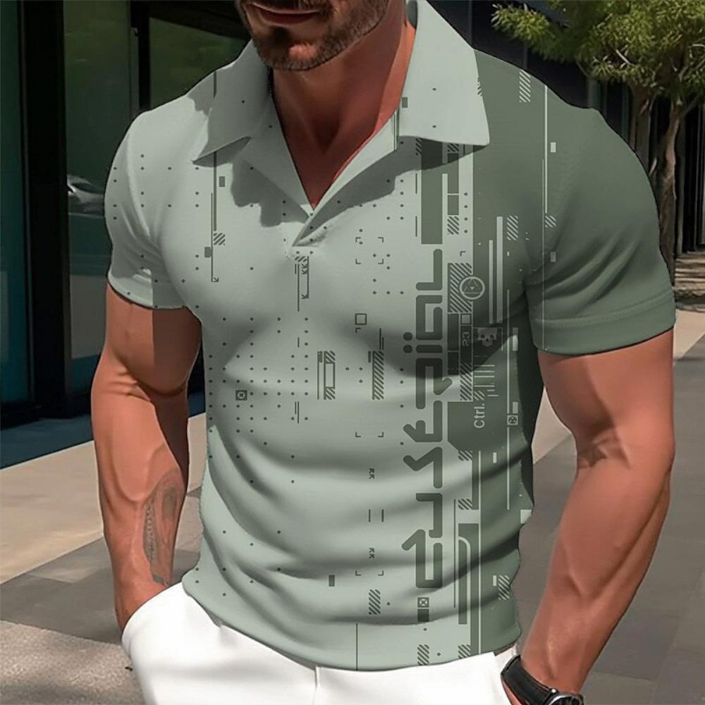 Men's Polo Shirt, Golf Shirt, Printed Outdoor Street Casual Short Sleeved Top