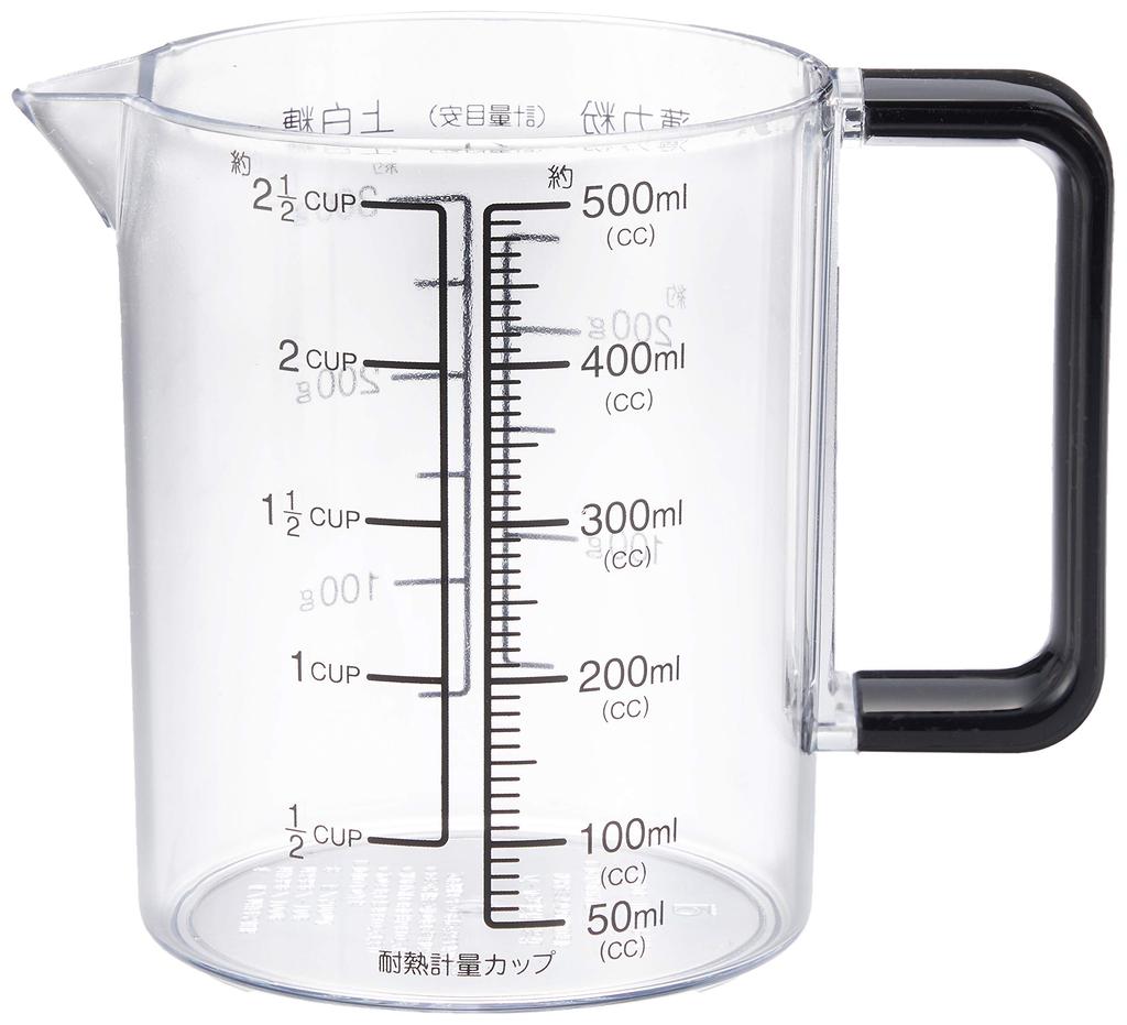 Pearl Metal mätkopp 500ml diskmaskinssäker SVARTA Japansk tillverkad värmebeständig C-8622