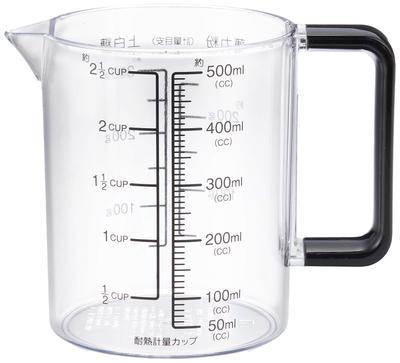 Pearl Metal Messbecher 500ml spülmaschinenfest SCHWARZ Hergestellt in Japan hitzebeständig C-8622