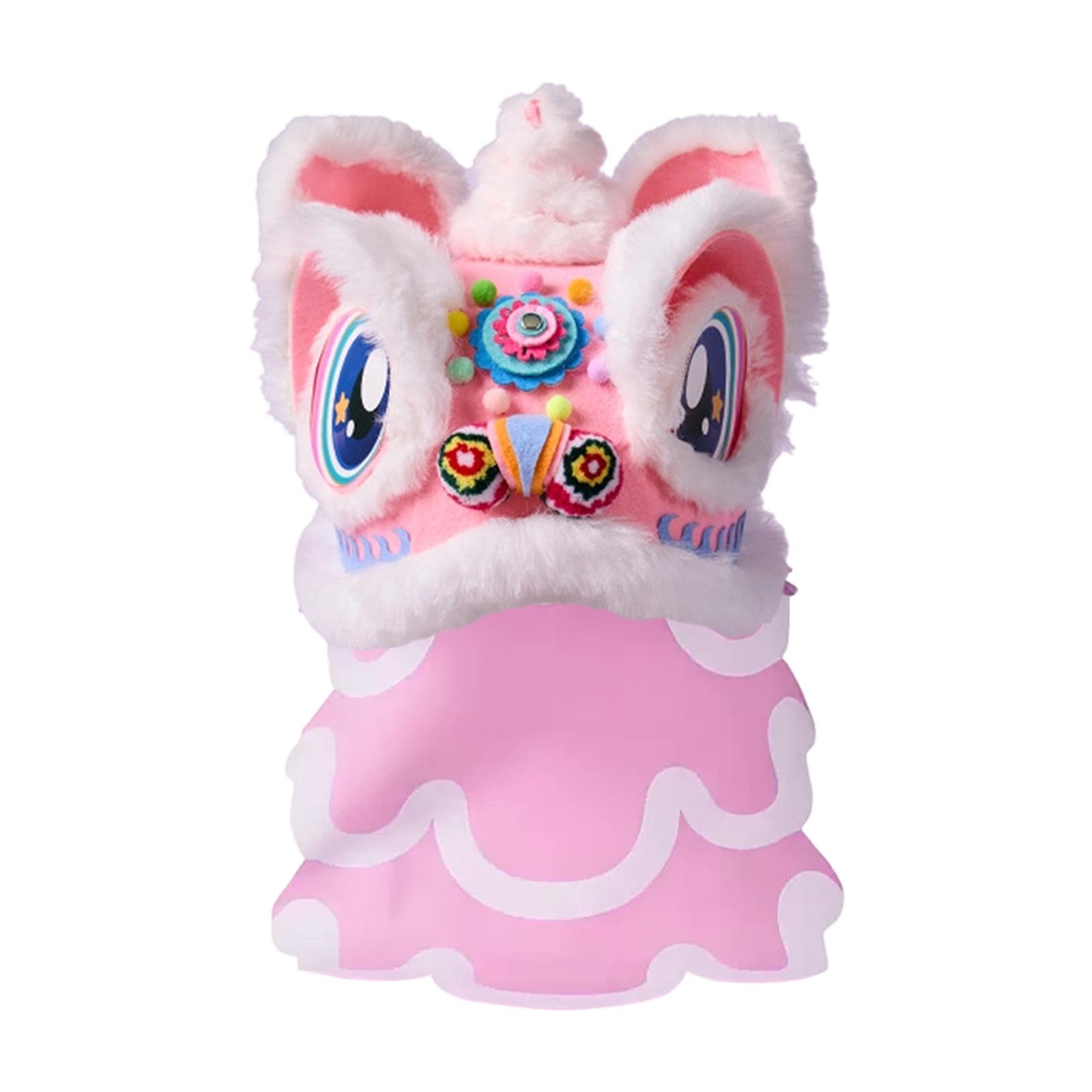 

Spring Festival Lion Dance Headgear DIY Material Kit Handcraft for Chinese New Year Home Party Decor розовый