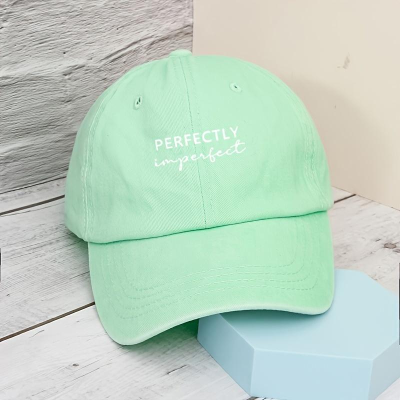 1pc Vintage "Perfectly Imperfect" Washed Baseball Cap, Adjustable Snapback,Unisex Outdoor Hat for Men & Women,Casual Style