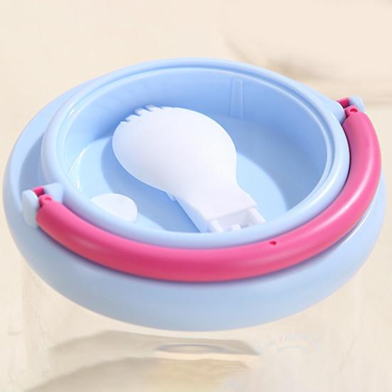 Portable Salad Bowl with Built-In Fork & Lid 600ml Double-Layer Plastic Jar for Overnight Oats Fruit Meal Prep Snack Container for Gym Picnic Office