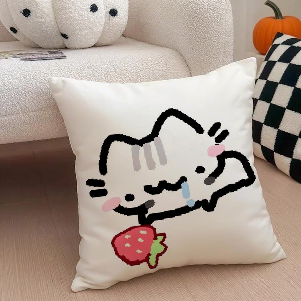 Dreamy Strawberries Cushion Cover Throw Pillow Cover Hidden Button Durable Polyester Chair Cushion