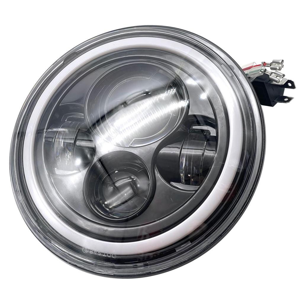 Crwon Doris Universal LED Squid Daytime Running Set of 2 7-inch Headlights, H4, Rings, DRL, High/Low, Projector, Lights,