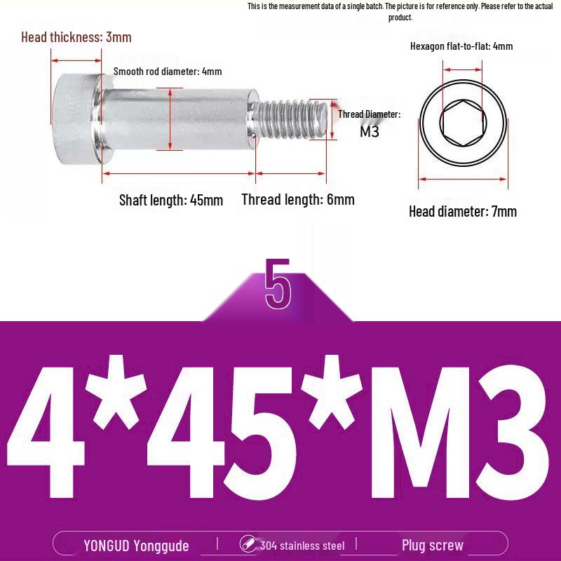 304 Stainless Steel Hex Socket Shoulder and Step Screw Set