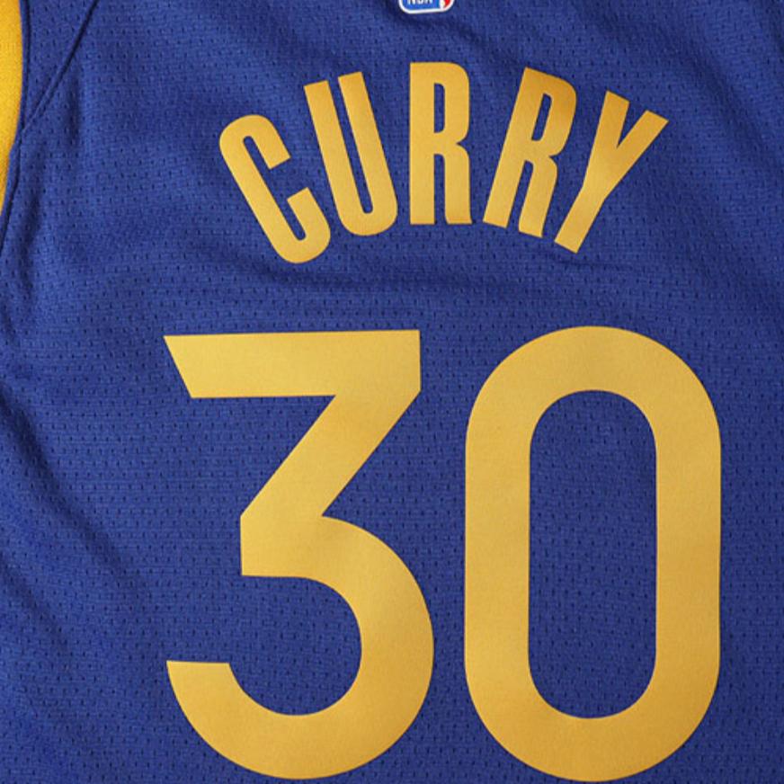 Nike Casual Sports Suit Golden State Warriors Curry 30 Number Trim V-Neck Sports Tank Top Youth Basketball Jersey Kids Sportswear Blue 3Z2B7BZ2P-WARSC