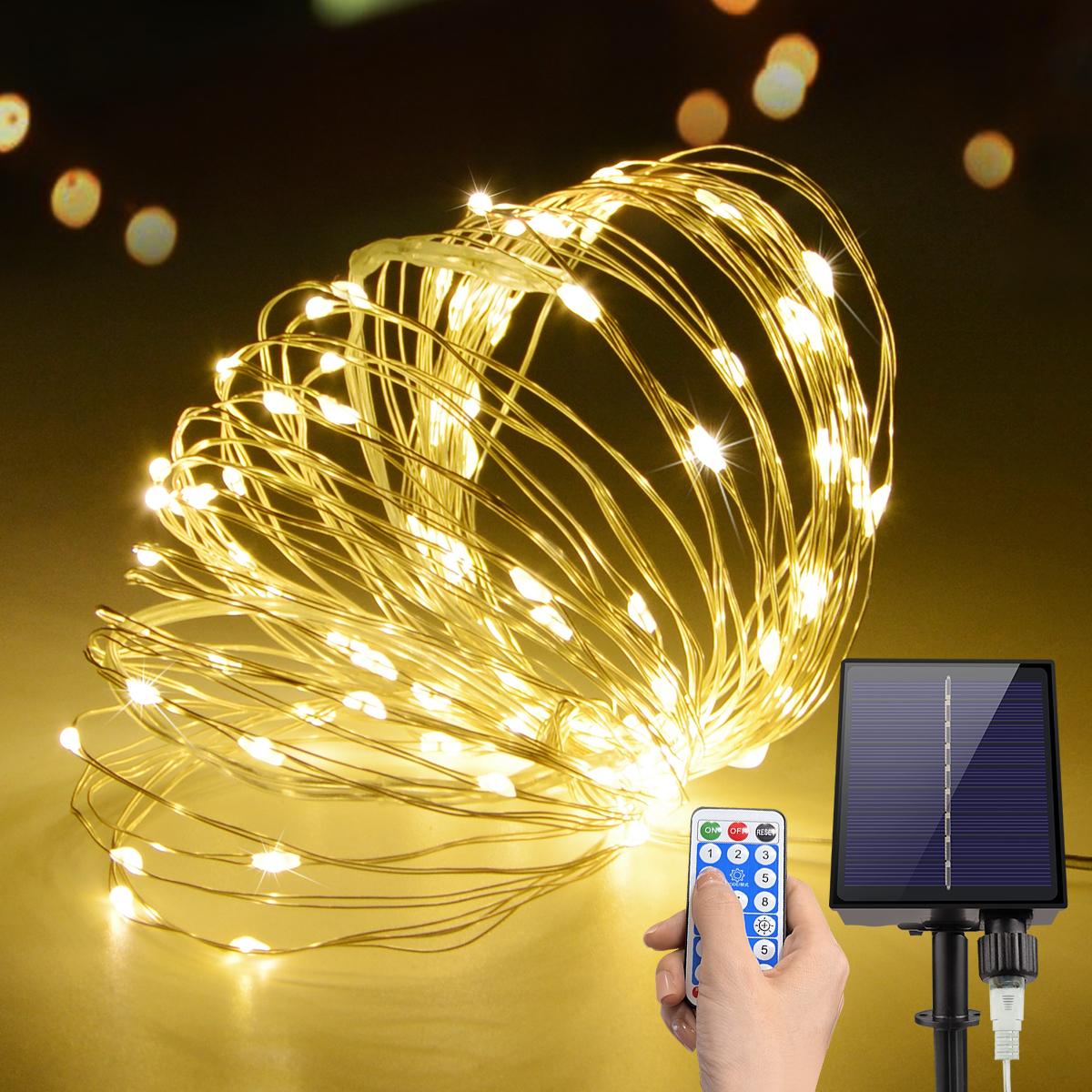 

LED Landscape Lightingt Solar Porch Lights Outdoor Garden Decoration Supplies 10m 20m 50m 100m Waterproof Christmas Street Lamp 10M теплый белый