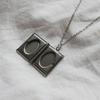 Surgical Steel Photo-included Open Book Square Locket Necklace