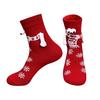 1 Pair Christmas Couple Socks Magnetic Hands Cartoon Deer Snowman Design Long Socks Soft Breathable Xmas Socks