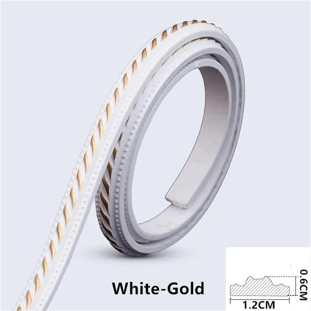 

1PC 1m/39.37inch Faux Embossed Wall Decorative Line Skirting Border Self-adhesive Baseboard Wall Stickers for Room Decoration 1.2cmx1m белого золота