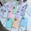 Bonbonfarbene Katzenohr Magnetische Schlanke Taille Handyhülle mit Langem Lanyard für iPhone 17 16 15 14 13 12 11 Pro Max + Plus Hülle