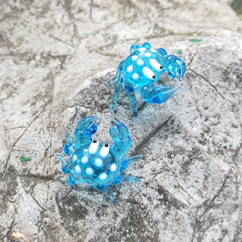 Handcrafted Glass Cartoon Animal Ornaments - Crab & Turtle Decor