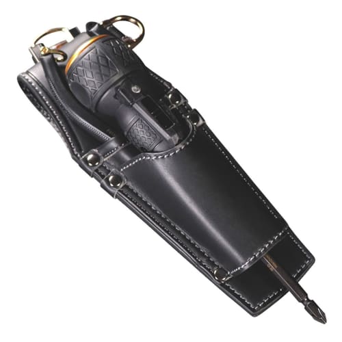 Fujiya Nippers & Electric Drill Holder, Black & Gold, Light PU Leather Series AH-32BG