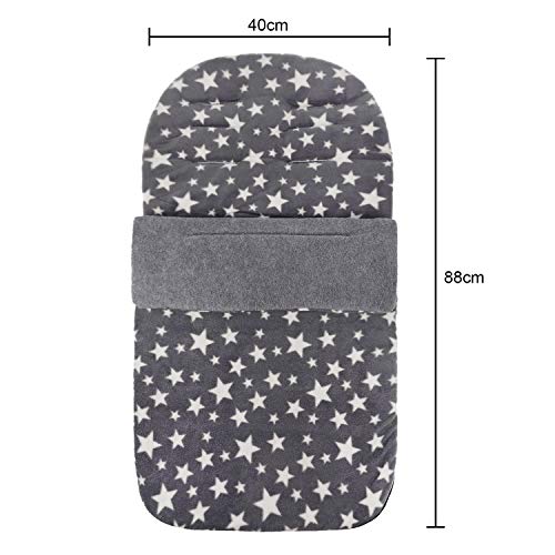 Kinderwagen-Fußsack, warm und winddicht, perfekt für Herbst und Winter, Schlafsack im Umschlag-Stil für Neugeborene und Babys, mit Sternenmuster.