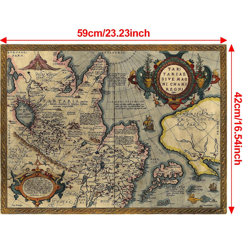 

Винтажный плакат-карта Без рамы Художественная картина Гостиная Офисные принадлежности, Инструмент для путешествий/образования, Винтажное настенное искусство, Подарок 59*42cm