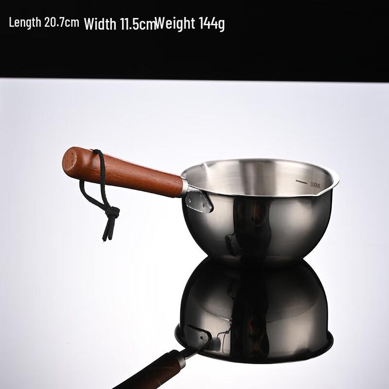 

ZISIZ Wooden Handle Small Frying Pot Set