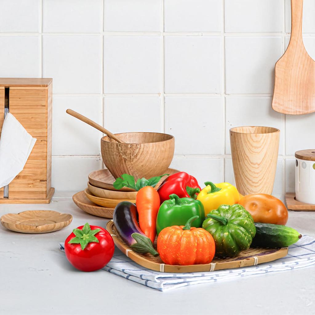 Artificial Vegetables Simulation Vegetable Decoration Kitchen Home Decoration Realistic Fake Vegetable Decoration Set Photo Props 10pcs/set