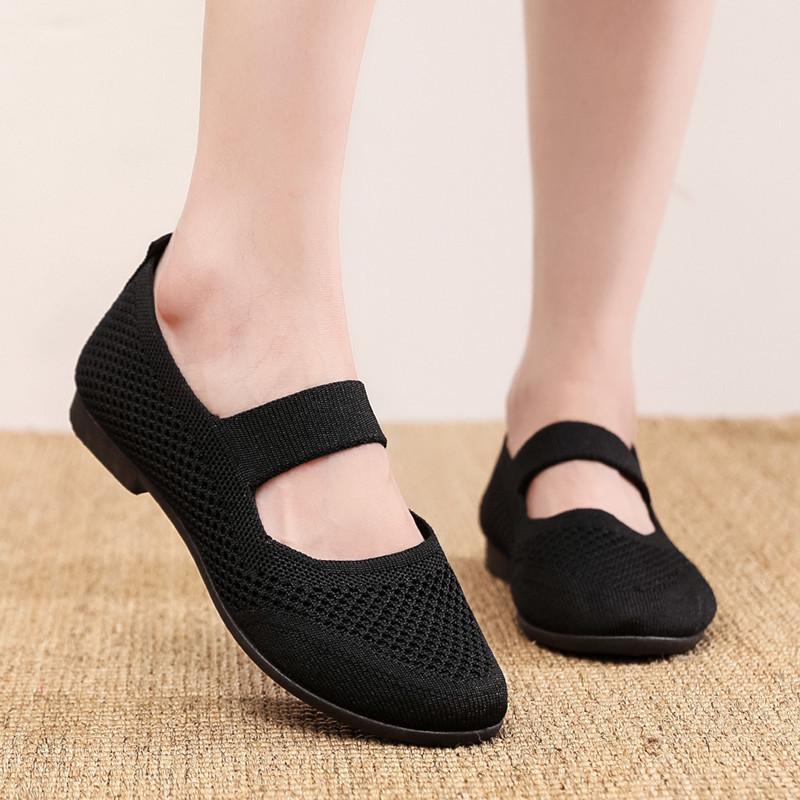 

Old Beijing cloth shoes women s summer new fly-woven mesh breathable women s shoes soft sole comfortable middle-aged and elderly mother shoes 41 зелений