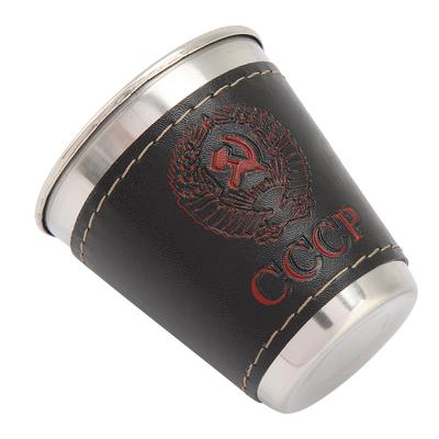 Portable Stainless Steel   Wine Cup Sy Grip Idl for Travel Picnic 4pcs Stainless Steel Wine Cups with Lther Cover for Travel Picnic Sy To Store
