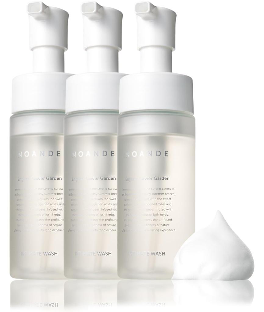 NOANDE Intimate Wash Soap for Delicate Foam Mildly Made in Japan of Areas, Type, VIO, Moisturizing, Scent-Free, Acidic, 150mL, (Set 3)