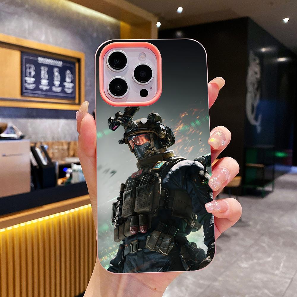 Game Delta Force Jelly Double layer Pink Mobile Phone Case for iPhone 17 16 15 14 13 12 11 Air Pro Max Plus Protective