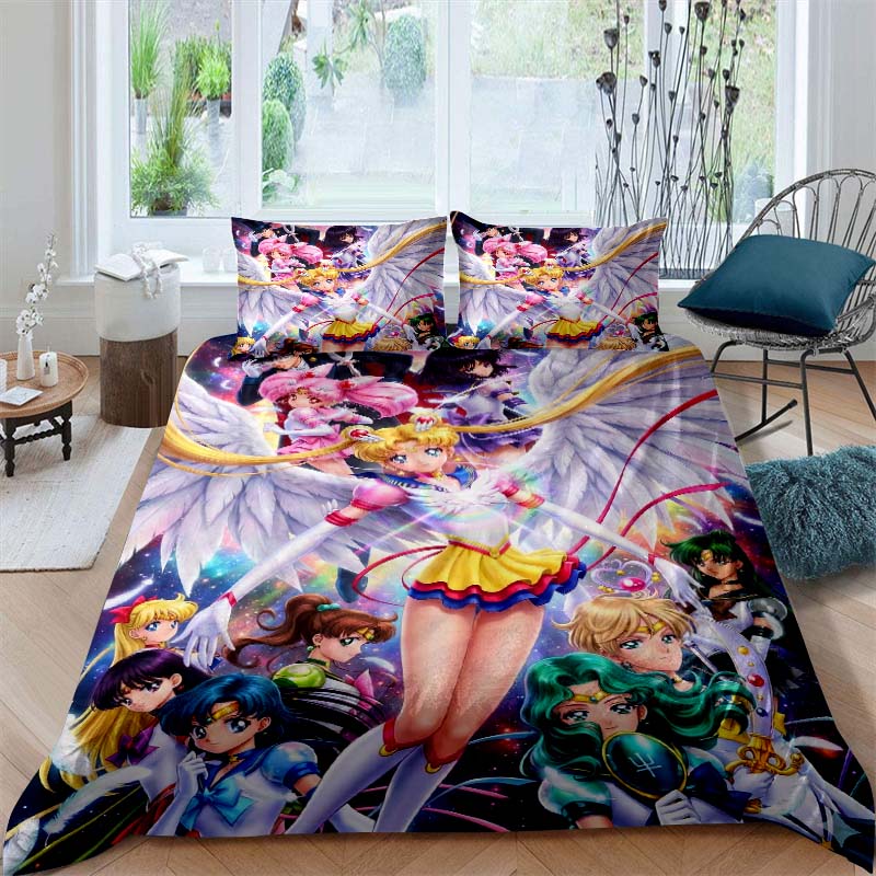 Nuovo Set Biancheria da Letto Deluxe a Tre Pezzi del Cartone Animato Sailor Moon 2026, Include Biancheria da Letto Matrimoniale e King Size, Regalo Perfetto per le Feste